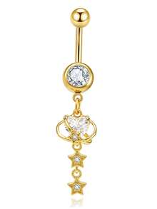 Belly Button Ring Dangle Hypoallergenic Stainless Steel Belly Rings For Women CZ Pearl Heart Butterfly Bow Flower Navel Piercing Jewelry Navel Ring - Butterfly - View 16