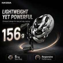 HASIDA Ultralight X6 釣竿 標準/輕量 2 款 高齒輪比 陶瓷球軸承 AT7 鋁合金捲線器 - 銀色 - 查看 4