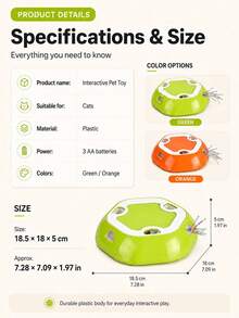 Automatic Cat Toy, Interactive Cat Toy For Indoor Cats And Kittens, Multi-Hole Random Pop-Up Teaser Toy, Electric Cat Activity Toy, Suitable For Solo Play, Stimulates Hunting Instinct, Daily Entertainment - Multicolor - View 2