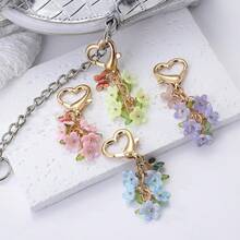 1pc Colorful Flowers Pendants DIY Accessories Earrings Charm Bag Keychain Gift Decoration Phone Pendant Valentine's Day Gift - Multicolor - View 1
