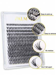 PALM LASHES 240片簇裝假睫毛 30+40D 混合托盤 DIY 睫毛接長 D捲度 長款單根假睫毛 仿貂毛睫毛簇 黑色 (0.07D-8-16mm) - 黑色 - 查看 8