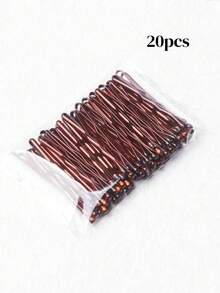 20pcs Coffee Color Hair Clips In Bag - Coffee Brown - View 6
