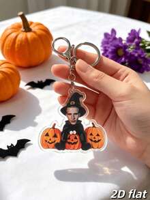 Custom Face Wizard Halloween Keychain, Personalized Portrait Acrylic Keychain Gift - Multicolor - View 4