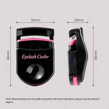 1pc Women's Eyelash Curler, Mini Wide-Angle Eyelash Curler Tool, Compact Pocket-Sized Elastic Rubber Pad Curler, Fits Eye Shape, Easy To Use, No Pinching, For Students, Light Makeup, Quick Date Makeup, Popular Affordable Makeup Tool, Eyelash Curler - Black - View 4
