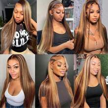 13*4 HD Transparent Lace Front Wig, Straight Human Hair, P4/27 Honey Blonde Highlights, 200% Density, With Natural Hairline And Delicate Baby Hairs – Premium Everyday Styling For Women. - S4/27 - View 11