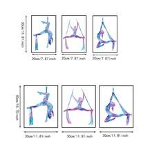 3PCS Modern Cartoon Realistic Art Style Air Ladies Silk Art Yoga Painting Oil Painting Canvas Painting Wall Art Decoration, Watercolor Color Air Dance Printing Poster Pictures Room Decoration, Corridor, Study, Bedroom Wall Decor(No Frame/Framed) - Cartoon - View 7