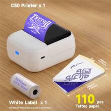 ORICO Mini Wireless Tattoo Template Printer, A Compact Thermal Tattoo Printer Designed For Small Tattoos, Suitable For Tattoo Artists And Beginners. It Can Be Used To Print Tattoos And Labels, And Includes 10/60/110 Sheets Of Tattoo Transfer Paper. - Black and White - View 15