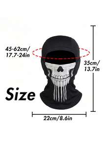 Musion 1/3pcs Gothic Skull Pattern Street Style Balaclava, Elastic Windproof Casual Full Face Scarf, Soft Comfortable Full Face Mask, Windproof Helmet Liner Headwear, Suitable For Motorcycle Riding, Cycling And Racing Sports - Multicolor - View 7