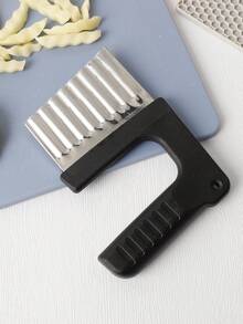 1pc Stainless Steel Wavy Potato Slicer, Vegetable & Fruit Slicer (Suitable For Salad, French Fries, Cucumber, Carrot, Etc.), Fancy Fruit & Vegetable Slicer, Salad Making Kitchen Tool, Creative Vegetable & Fruit Shaper - View 7