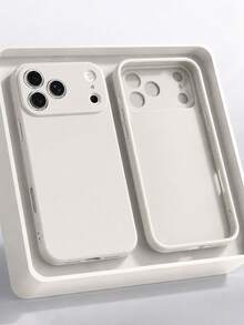 VRNOEI Minimalist Vintage White Matte Shockproof Phone Case, Compatible With IPhone 17 Pro Max, 11 13 12 14 15 16 Pro Max, Lens Protection, Series Phone Case, Unisex Phone Case Accessory - Antique White - View 1