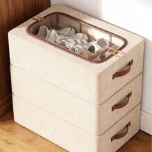 1pc Linen Shoe Storage Box, Home Wardrobe Bed Under Shoe Moisture-Proof Dust-Proof Shoe Rack, Foldable, With Thickened Fixed Steel Frame, Suitable For Dorm, Wardrobe, Bed Under Organization And Storage - View 11