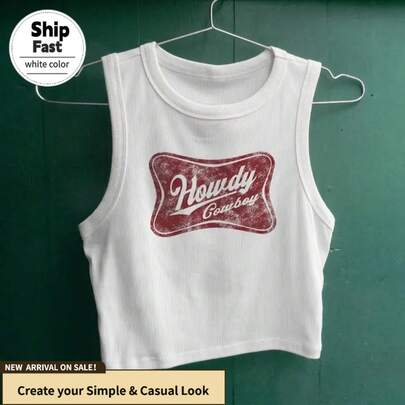 Howdy Cowboy Tank, Cute Tops, Country Concert Outfits, Country Clothing, Western Tank Tops, Miller Highlife Beers Shirt For Women,  Banquet Shirt