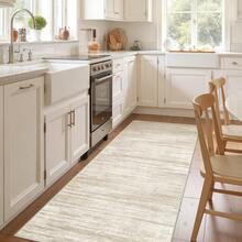 Alfombra de pasillo antideslizante para dormitorio, alfombra lavable con reverso de goma - Alfombra suave de pelo corto para cocina, lavandería, baño (61 x 244 cm, beige/marfil) - Gris Oscuro - Ver 11