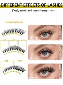 PALM LASHES 240片簇裝假睫毛 30+40D 混合托盤 DIY 睫毛接長 D捲度 長款單根假睫毛 仿貂毛睫毛簇 黑色 (0.07D-8-16mm) - 黑色 - 查看 5