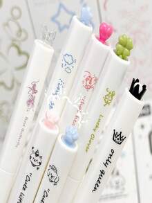 Cream Style Rotating Neutral Pen, Decorative Pen Cap, Smooth Writing Stationery For Students And Office - A - View 4