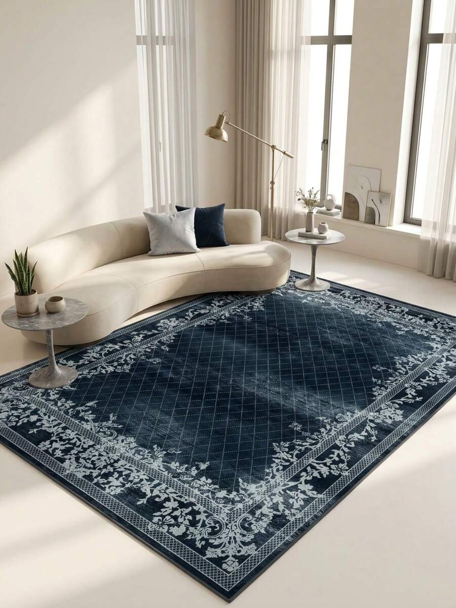 1pc European & American Luxury Vintage Persian Classic Floral - Soft Faux Cashmere Area Rug, Bathroom, Kitchen, Entrance, Hallway, Bedside, Living Room, Bedroom, All Season Machine Washable Mat, Home Decor - Multicolor - View 1