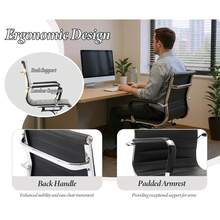 WAHSON OFFICE CHAIRS 8PCS PU Leather Office Chair Metal Frame Conference Chair For Meeting Room/Reception Area - 黑色八把 - 查看 5