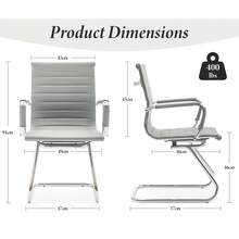 WAHSON OFFICE CHAIRS 8PCS PU Leather Office Chair Metal Frame Conference Chair For Meeting Room/Reception Area - 灰色八把 - 查看 4