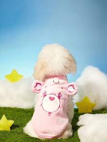 Care Bears X PETSIN 1件刺绣泰迪熊宠物猫狗通用粉色毛绒保暖舒适无袖外套，狗狗可拉扯毛绒外套 - 淺粉色 - 查看 11
