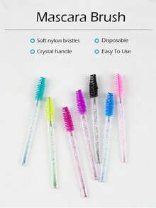 25pcs Disposable Eyelash Extension Brush Makeup Brush Mascara Wands Applicator Spoolers Eyelashe - Mauve Purple - View 3