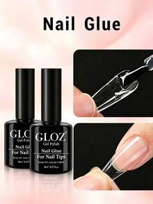 GLOZ 1件/2件/3件 超強力美甲膠，適用於壓克力指甲、指甲尖端、貼片假指甲，沙龍級刷塗式美甲膠，易於使用，持久耐用 - 無色 - 查看 12