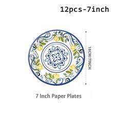 12/24pcs Paper Plates, Disposable Paper Plates, Charger Plates For Wedding, Party Plates, Bridal Shower, Adult Birthday Party, Bachelorette Party, Disposable Party Tableware Paper Plate Set, 7 Inch Paper Plates, 9 Inch Paper Plates, Dessert Paper Plates, Dessert Paper Plates - Multicolor - View 8