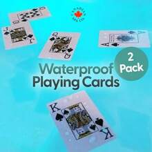 CANADIAN SPA CO. Waterproof Playing Cards, 2 X Deck Of 54 Cards Each, Perfect For Hot Tub, Camping, Festivals, Picnic And Outdoor Use - As Pic - View 2