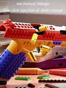 Assembled DIY Colorful G17 Toy Gun With Magazine, Ejection, And Soft Bullet Firing For Kids - Multicolor - View 6