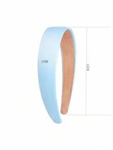 28MM Light Blue Wide Fabric Covered Plastic Headband 1PC - Baby Blue - View 2