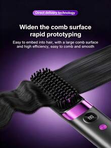 Wireless Straightening Comb, Portable Negative Ion Hair Brush, Rechargeable Straight & Curl Styling Comb, Smart Temperature Control With Digital Display, Anti-Scald & Hair Protection, Voluminous High Crown, Airy Bangs, Mini Travel Portable, Unisex - Multicolor - View 6