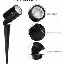 Kit 10 Espetos Focco Led 7w 3000k 450lm Bivolt Branco Quente - Multicolorido - Visão 3