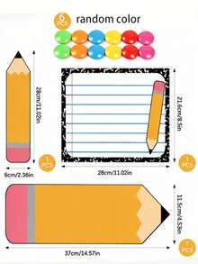 17pcs/11pcs/6pcs Magnetic Dry Erase Whiteboard Stickers, Pencil Shaped Reusable Whiteboard Stickers, Removable Magnetic Memo Pads, Suitable For Office, Classroom And Home Organization. - Whiteboard Sticker Set - View 10