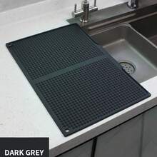 1pc Extra Large Kitchen Splash Guard Drying Mat - Heat Resistant 446°F/230°C, Non-Slip Countertop Mat With Drainage Holes, Suitable For Sink, Stove, Countertop Drying - Easy To Clean, Dishwasher , Space-Saving Design - Multicolor - View 7