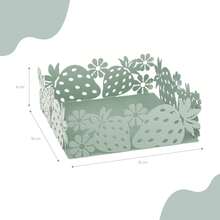 Baroni Home Portatovaglioli in Metallo Decorato, Design Moderno per Tavola e Cucina, Linea Fragola, 16x16x6 cm - Portatovaglioli - Visualizzare 3