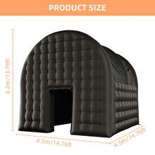 Inflatable Nightclub Tent Large Black Blow Up Night Club Party Tent Square Gazebo Event Room Movable Portable Night Club Party Pavilion For Backyard/Outdoor Events (14.76x14.76x13.78ft, Black) - 黑色 - 查看 3
