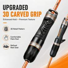 HASIDA Butterfly Korean Guide Dual-Action Pneumatic Mechanical Sound 3D Sculpted Reel Seat Lightweight 68G Spinning Reel/Lure Fishing Rod - Black - View 4