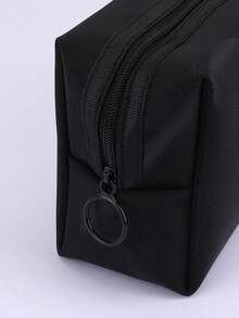 1pc Black Large Capacity Minimalist Pencil Case Back To School Stationery Storage Bag Student Supplies - Black L - View 6