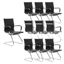 WAHSON OFFICE CHAIRS 10PCS PU Leather Office Chair Metal Frame Conference Chair For Meeting Room/Reception Area - 黑色十把 - 查看 9