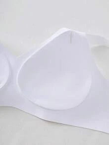 2pcs Jelly Glue Wireless Plus Size Bra, Adjustable Wide Strap, Seamless Back Closure With 4-Row Hooks For Enhanced Support And Cup Stability, Suitable For Commuting, Daily Wear, Home, Sports And Multiple Occasions, Plus Size Women's Bra - Multicolor - View 7