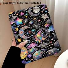 1pc Tablet Protective Case With Stand, Moon, Star, Cloud Pattern, Suitable For Honor 8/9/10/X8/X8A/X9/X8Pro/X9Pro/ MatePad Se 11 Inch/MatePad 11 Inch/11.5 Inch/MatePad Pro/Apple 10th/11th Gen 2025 (A16) - Style 53 - View 1