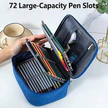 Multi-Color Large Capacity Pencil Case, Student Sketching Pencil Stationery Bag, Multi-Functional Layered Detachable Storage Pencil Box, Suitable For School And Work Use - Multicolor - View 4