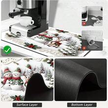 1pc Absorbent Drying Mat For Tableware, Coffee Machine Mat, Christmas Style Absorbent Pad, Holiday Scene Decor Mat, Christmas Snowman And Reindeer Pattern Table Mat, Suitable For Kitchen, Dining Table, Living Room, Party, Soft Absorbent Surface Protection, Fun Christmas Atmosphere Absorbent Mat, Multi-Purpose Drainage Mat, Home Gift, Tabletop Decoration - XYLSD-843 - View 9