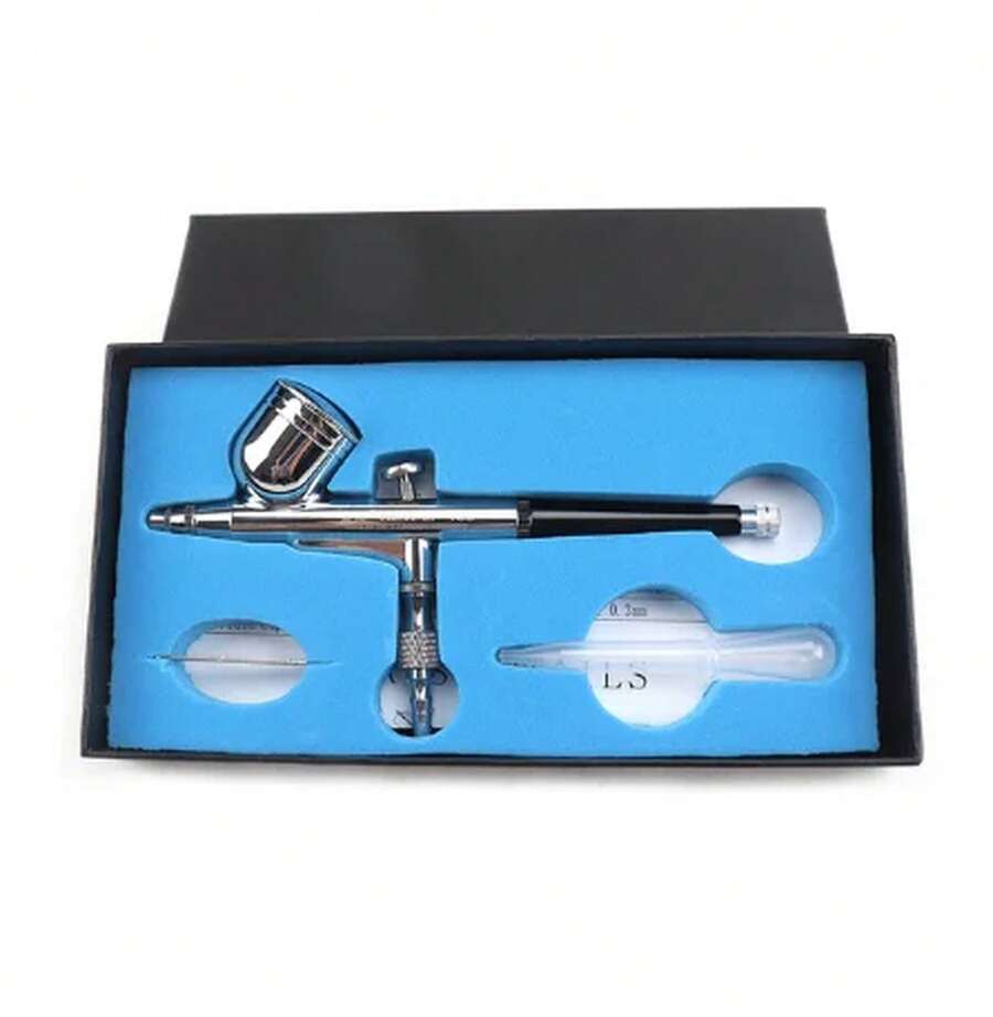 Juego de aerógrafo neumático de doble acción con alimentación por gravedad para pintura de modelos, maquillaje, tatuajes y manualidades, con boquillas de 0.2mm, 0.3mm, 0.5mm. - Aerógrafo de 130 mm y 0,5 mm - Ver 1