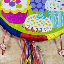 1pc Happy Birthday Round Piñata, Birthday Party Interactive Game Decoration, Piñata Toy, Fillable With Candy, Confetti And Small Gifts For Birthday Celebration - B - View 2