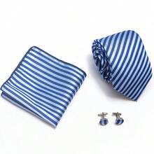 AlanKing Men's Striped Tie Set, Premium Gift Box, Suitable For Holiday And Anniversary Gifts - Color Mixing - View 7
