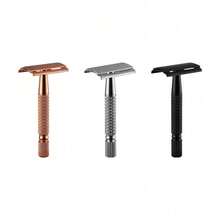 Rose Gold Double-Edge Razor, 10 Blades, Unisex, Reusable, Suitable For Home And Travel, Facial Care Tool, Women's Razor Blades, Razor, Hair Removal, Travel, Women's Razor, Women's Travel Essential, Razor, Accessories, Hair Removal Set, Bedroom, Cosmetics, Men's Razor, Facial Hair Remover, Razor, Unisex Hair Remover - Safety Razor - View 10