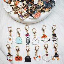 Halloween Keychain Party Key Ring Gift Pack, 2D Flat PVC Halloween Element Shaped Pendant, Classic And Practical Design Decorative Item, Perfect Party Gift Bag Filler, Charming Small Gift Keychain Room Decor Home Decor Halloween Decor - A - View 6