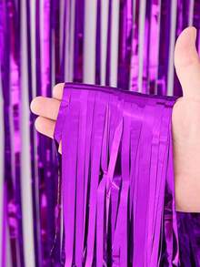 Purple Foil Fringe Curtain, Metallic Photo Booth Backdrop, Metallic Wire Curtain, Suitable For Wedding, Birthday, Bridal Shower And Bachelorette Party Decoration - Multicolor - View 9