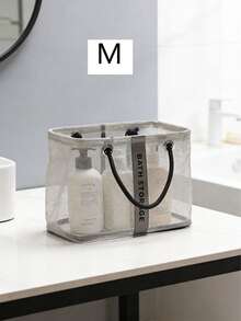 Mesh Shower Storage Bag, Foldable Bathroom Storage Basket, For Toiletries, Shampoo, Cosmetics, Portable Shower Storage Basket, Waterproof Toiletries Storage Bag, Suitable For Home, Shopping, Outdoor Activities, Pool Storage, Handbag, Bathroom Accessories Essentials, Fitness Essentials - Multiple Styles - View 9