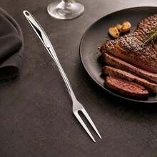 Tenedor para asar, tenedores de cocina de alta resistencia, tenedor de dos puntas para carne de 14.6" de acero inoxidable, tenedores para cortar carne con orificio para colgar, resistentes al calor para asar, rostizar, voltear y servir. - 1 - Ver 6